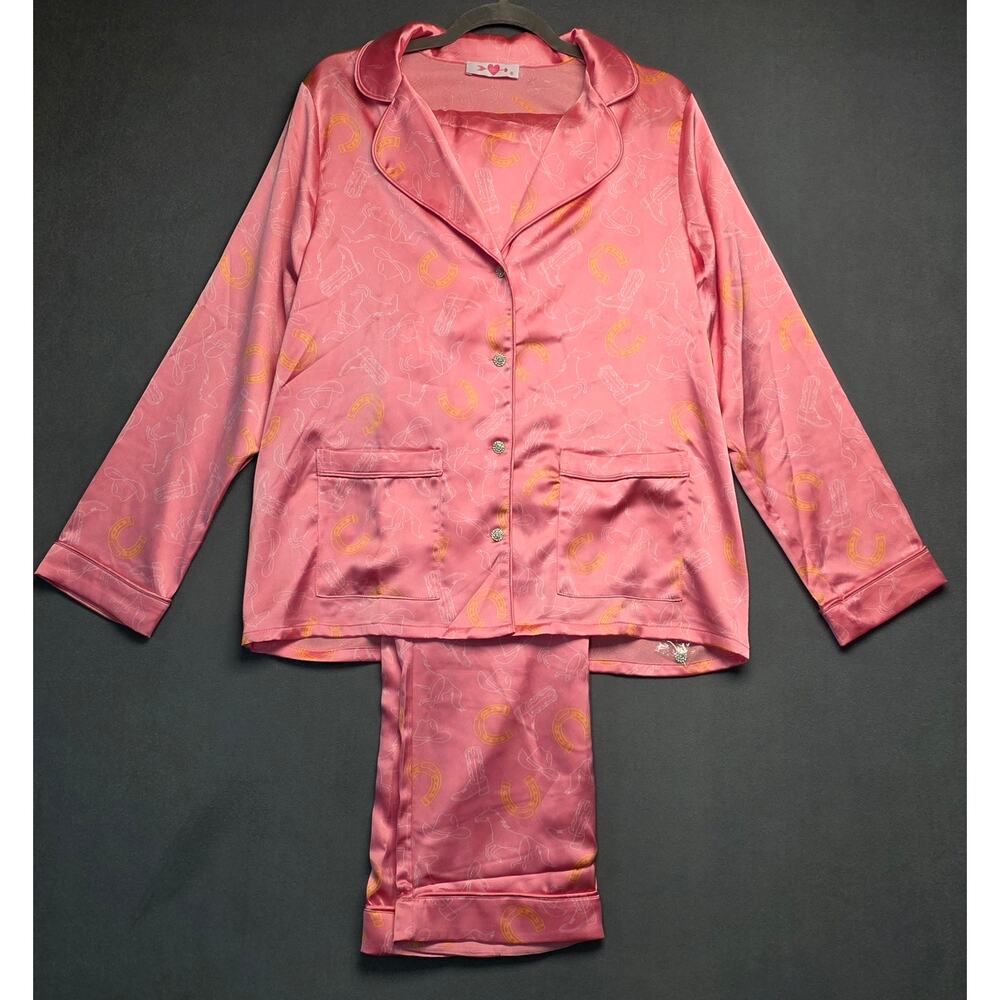 Buddy Love Womens Medium Pajama Set Western Horses Princess Cowgirl‎ Wild West
